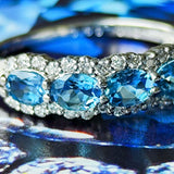 【サンタマリア】天然アクアマリン 天然ダイヤモンド リング