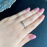 天然パライバトルマリン 天然ダイヤモンド 一文字タイプ 18金リング