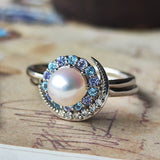 【お値下げ】天然ダイヤモンド 月のモチーフ プラチナ リング