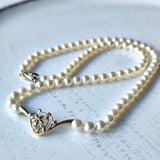 あこや真珠 ベビーパール 天然ダイヤモンド ヴィンテージネックレス