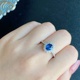 【非加熱 コーンフラワー】天然サファイア 天然ダイヤモンド リング