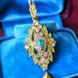 天然パライバトルマリン 天然ダイヤモンド ネックレス