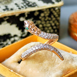 【スネークリング】天然ダイヤモンド 天然エメラルド K18PG