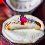 【非加熱 ピジョンブラッド】天然ルビー 天然ダイヤモンド リング