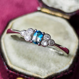 【ジンバブエ産】天然バイカラーユークレース 天然ダイヤモンド リング