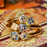 天然アレキサンドライト 天然ローズカットダイヤモンド リング