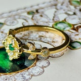 【童話シリーズ 親指姫】天然エメラルド 天然ダイヤモンド リング