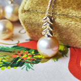 【アプリコット】有核淡水パール ネックレス 10金