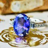 【大粒 4.42ct】天然タンザナイト 天然ダイヤモンド リング