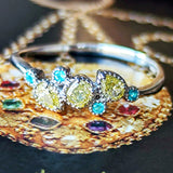 天然イエローダイヤモンド 天然パライバトルマリン リング