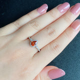 【お値下げ】マンダリンガーネット 天然スペサルティンガーネット 天然ダイヤモンド リング