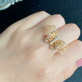 GUCCI グッチ ル マルシェ デ メルヴェイユ ダイヤモンド 蝶モチーフ リング