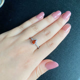 【お値下げ】マンダリンガーネット 天然スペサルティンガーネット 天然ダイヤモンド リング