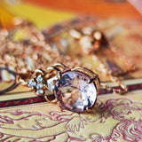 天然モルガナイト 天然ダイヤモンド ネックレス