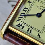 Cartier カルティエ マストタンク ヴェルメイユ ローマンダイヤル クォーツ腕時計