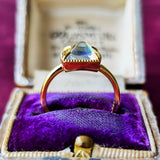 天然アンデシンラブラドライト カボションカット リング