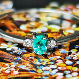 天然パライバトルマリン 天然ダイヤモンド リング