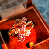 天然アレキサンドライト 天然ローズカットダイヤモンド リング