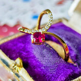 【非加熱 ピジョンブラッド】天然ルビー 天然ダイヤモンド リング