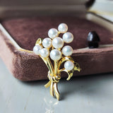 MIKIMOTO ミキモト あこや真珠 花束 ブローチ