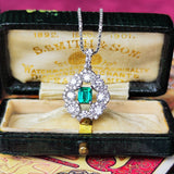 【ノンオイル コロンビア産】天然エメラルド 天然ダイヤモンド ネックレス