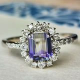 【お値下げ】天然バイカラーゾイサイト 天然ダイヤモンド リング