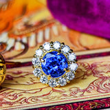 天然タンザナイト 天然ダイヤモンド 18金ピアス