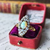 【イギリス アンティーク】天然オパール 天然ダイヤモンド リング