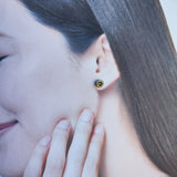 天然アンダリュサイト 天然ダイヤモンド 18金ピアス