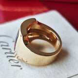 【Vintage Cartier】カルティエ サントス デュモン タイガーアイ 18金PG 10号 リング