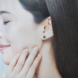 天然ダイヤモンド プリンセスカット 18金ピアス