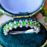 天然デマントイドガーネット 天然ダイヤモンド プラチナリング