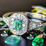 【ノンオイルエメラルド】天然エメラルド コロンビア産 天然ダイヤモンド GIA鑑別書付き