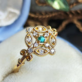 【童話シリーズ 白雪姫】セミオーダーリング 天然パライバトルマリン 天然ダイヤモンド