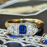 【お値下げ】イギリス アンティーク 合成サファイア リング