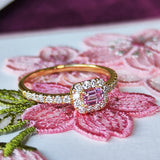 天然パパラチアサファイア 天然ダイヤモンド リング