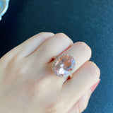 【大粒 8.84ct】天然モルガナイト 天然ダイヤモンド リング