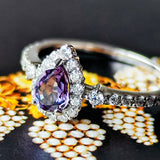 【アレキタイプ】天然カラーチェンジガーネット 天然ダイヤモンド リング