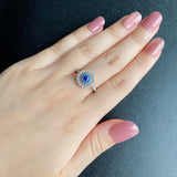 天然サファイア 天然アウイナイト 天然ダイヤモンド リング