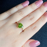 【パキスタン産】天然ペリドット 天然ガーネット 天然ダイヤモンド リング