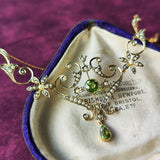 【イギリス アンティーク】ペリドット シードパール ネックレス