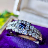 【再出品】天然アレキサンドライト プリンセスカット 天然ダイヤモンド リング