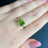 【パキスタン産】天然ペリドット 天然ダイヤモンド リング