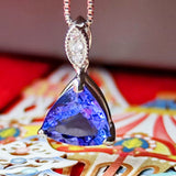 天然タンザナイト 天然ダイヤモンド ネックレス