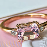 天然モルガナイト 天然ダイヤモンド リング