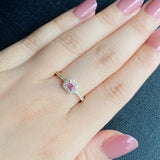 天然パパラチアサファイア 天然ダイヤモンド リング