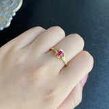 【復刻 捻り梅】天然ルビー 月桂樹の彫り 18金リング