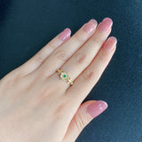 【童話シリーズ 親指姫】天然エメラルド 天然ダイヤモンド リング