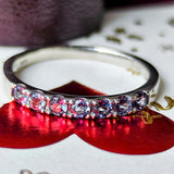 【ブラジル産】天然アレキサンドライト ハーフエタニティリング