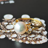 MIKIMOTO ミキモト あこや真珠 天然ダイヤモンドリング